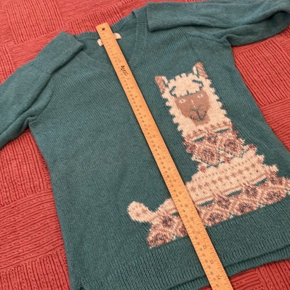 Women’s size small Hollister Alpaca / llama/ Design Teal Sweater - Picture 10 of 15